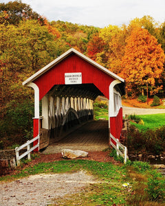 Ron Bruner's Barronvale Covered Bridge in the Fall - Somerset County Photo Note Cards - 6pkg