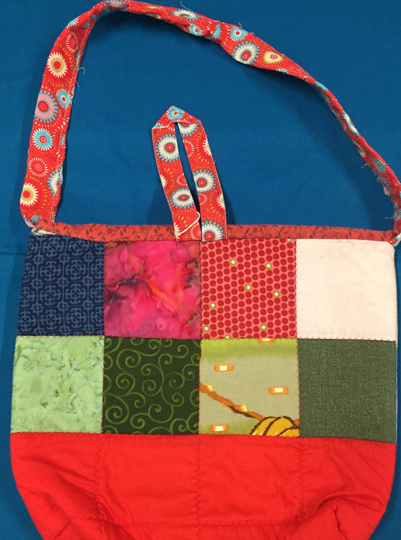 Red Quilted Purse Tote made by Brenneman's Quilt & Sew