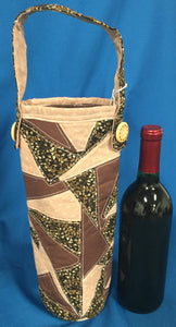 Quilted Wine Bag - Browns & Tans made by Brenneman's Quilt & Sew