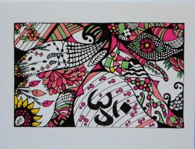 Handmade Zen Mind Artwork Blank Greeting Card - OM - Kimberly Fagan