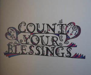 Handmade Zenmind Artwork Blank Greeting Card - Count Your Blessings - Kimberly Fagan